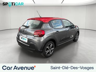 SPOTICAR Citroën C3 Puretech 83 S&s Bvm5 Feel Pack Occasion - Citadine Essence Gris Platinium (m) - Rouge Aden - Saint Die Des Vosges - 1204059144_5