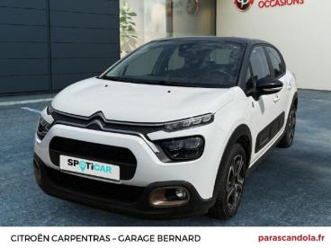 SPOTICAR Citroën C3 1.2 Puretech 83ch S&s C-series 123g Occasion - Citadine Essence Blanc Banquise (o) - Noir Perla Nera - Carpentras - 1204059847_1