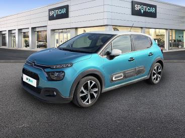 SPOTICAR Citroën C3 1.2 Puretech 110ch S&s Shine Pack 121-122g Occasion - Citadine Essence Spring Blue (m) - Blanc Opale - Loison sous lens - 1204142714_1