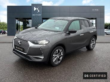 DS CERTIFIED Ds Ds 3 Crossback E-tense Grand Chic 4cv occasion certifiée - Citadine Electrique Gris Platinium - Toit Noir Perla Nera - Lesmenils - 3822971_1