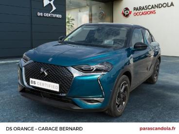 SPOTICAR Ds Ds 3 Crossback Bluehdi 130ch Grand Chic Automatique 98g Occasion - Citadine Diesel Bleu Millenium (m) - Toit Blanc Opale - Orange - 304097015_1