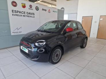 SPOTICAR Fiat 500 E 95ch (red) 2.0 My23 Occasion - Citadine Electrique Onyx Black Pastel - Evreux - 1203655599_1