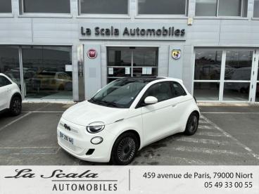 SPOTICAR Fiat 500 E 118ch Icone Occasion - Citadine Electrique Blanc - Niort - 1203848967_1