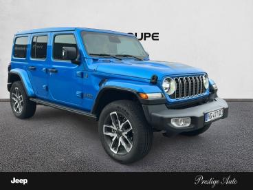 SPOTICAR Jeep Wrangler 2.0 T 380ch 4xe Sahara Command Trac Occasion - Suv-4x4 Hybride Rechargeable Hydro Blue - Perpignan - 1203770970_3