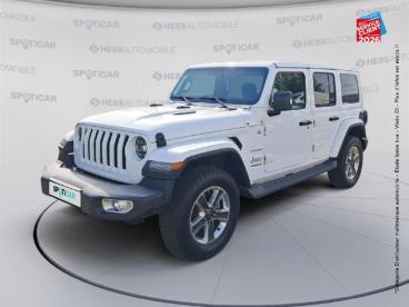 SPOTICAR Jeep Wrangler 2.0 T 272ch Sahara Command-trac Bva8 Occasion - Suv-4x4 Essence Bright White - Colmar - 1203997519_1