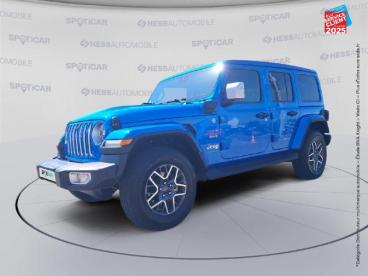 SPOTICAR Jeep Wrangler 2.0 T 380ch 4xe Overland Command-trac My23 Touvran Occasion - Suv-4x4 Hybride Rechargeable Hydro Blue - Colmar - 1204108182_1