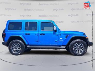 SPOTICAR Jeep Wrangler 2.0 T 380ch 4xe Overland Command-trac My23 Touvran Occasion - Suv-4x4 Hybride Rechargeable Hydro Blue - Colmar - 1204108182_4