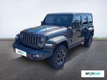 SPOTICAR Jeep Wrangler 2.0 T 380ch 4xe Rubicon Rock-trac My22 Occasion - Suv-4x4 Hybride Rechargeable Granite Crystal Métallisée - Perpignan - 1204128661_1