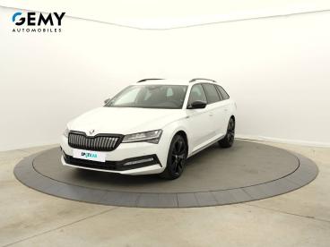 SPOTICAR Skoda Superb Combi 1.4 Tsi Phev 218 Ch Dsg6 Sportline Occasion - Break Hybride Rechargeable Blanc - Pontivy - 1203694269_1