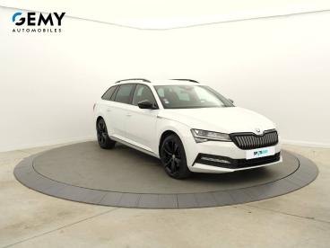 SPOTICAR Skoda Superb Combi 1.4 Tsi Phev 218 Ch Dsg6 Sportline Occasion - Break Hybride Rechargeable Blanc - Pontivy - 1203694269_3