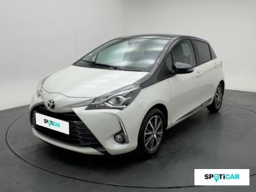 SPOTICAR Toyota Yaris 70 Vvt-i Design Y20 5p My19 Occasion - Citadine Essence Blanc Nacré Bi-ton Toit Gris Atlas - Bourg En Bresse - 1203781508_1