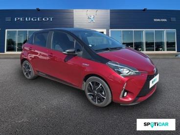 SPOTICAR Toyota Yaris 100h Collection 5p My19 Occasion - Citadine Hybride Rouge Allure Bi-ton Toit Noir - Limoges - 1203953230_3