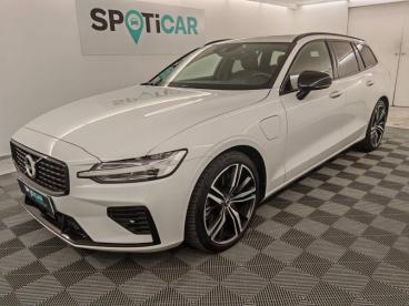 SPOTICAR Volvo V60 T6 Awd 253 + 87ch R-design Geartronic Occasion - Break Hybride Rechargeable Blanc Glace - Aubiere - 1203989899_1