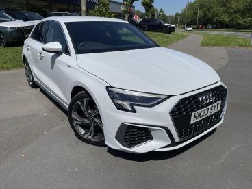 SPOTICAR Audi A3 1.0 Tfsi 30 S Line Sportback S Tronic Euro 6 (s/s) Used Car - Saloon Petrol White - Swansea - 1200613647_1