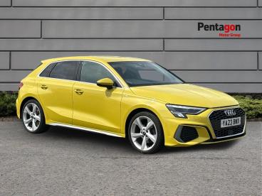 SPOTICAR Audi A3 1.5 Tfsi 35 S Line Sportback S Tronic Euro 6 (s/s) Used Car - Saloon Petrol Yellow - Derby - 1200631907_1