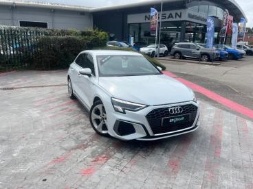 SPOTICAR Audi A3 1.5 Tfsi 35 S Line Sportback Euro 6 (s/s) 5dr Used Car - Saloon Petrol White - Bodmin - 1200632841_1