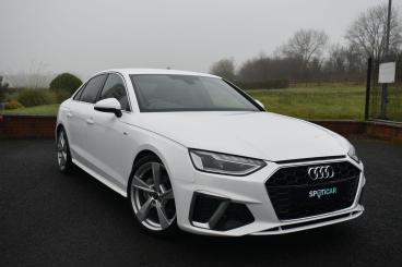 SPOTICAR Audi A4 2.0 Tfsi 40 S Line S Tronic Euro 6 (s/s) 4dr Used Car - Saloon Petrol White - Ballymena County Antrim - 1200633944_1