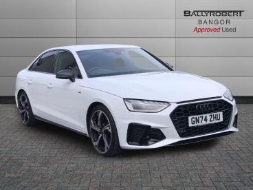 SPOTICAR Audi A4 2.0 Tfsi 40 Black Edition S Tronic Euro 6 (s/s) 4d Used Car - Saloon Petrol White - Bangor - 1200634660_1