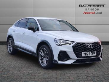 SPOTICAR Audi Q3 1.5 Tfsi Cod 35 Black Edition Sportback S Tronic E Used Car - Suv Petrol White - Bangor - 1200593894_1