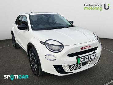 SPOTICAR Fiat 600e 54kwh Red Auto 5dr Used Car - Suv Electric White - Tiptree - 1200545627_1