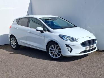 SPOTICAR Ford Fiesta 1.0t Ecoboost Titanium Auto Euro 6 (s/s) 5dr Used Car - Hatchback Petrol White - Trowbridge - 1200583469_1
