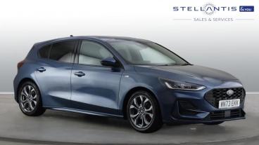 SPOTICAR Ford Focus 1.0t Ecoboost St-line Euro 6 (s/s) 5dr Used Car - Saloon Petrol Blue - Birmingham - 1200577530_1