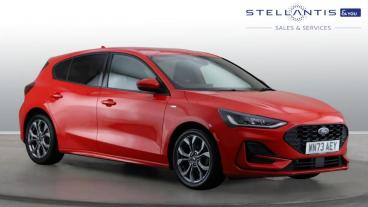 SPOTICAR Ford Focus 1.0t Ecoboost St-line Euro 6 (s/s) 5dr Used Car - Saloon Petrol Red - Birmingham - 1200577534_1