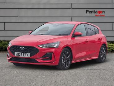 SPOTICAR Ford Focus 1.0t Ecoboost Mhev St-line Dct Euro 6 (s/s) 5dr Used Car - Saloon Hybrid Red - Barnsley - 1200631521_3