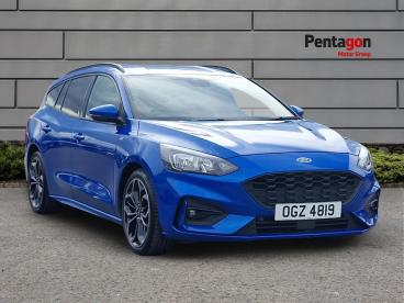 SPOTICAR Ford Focus 1.0t Ecoboost St-line X Auto Euro 6 (s/s) 5dr Used Car - Estate Petrol Blue - Burton-on-trent - 1200632423_1