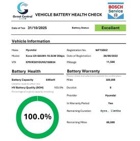 SPOTICAR Hyundai Kona 64kwh Ultimate Auto 5dr (10.5kw Charger) Used Car - Suv Electric Grey - Rugby - 1200557302_3