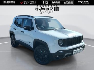 SPOTICAR Jeep Renegade 1.3 Gse T4 11.4kwh Overland Auto 4xe Euro 6 (s/s) Used Car - Suv Plug-in Hybrid White - Swansea - 1200595849_1