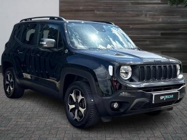 SPOTICAR Jeep Renegade 1.3 Gse T4 11.4kwh Trailhawk Auto 4xe Euro 6 (s/s) Used Car - Suv Plug-in Hybrid Black - Swindon - 1200610510_1