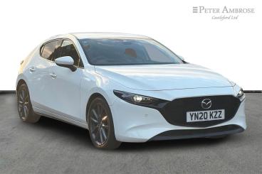 SPOTICAR Mazda 3 2.0 Skyactiv-x Mhev Sport Lux Euro 6 (s/s) 5dr Used Car - Saloon Petrol White - Castleford - 1200552031_1