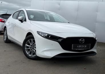SPOTICAR Mazda 3 2.0 E-skyactiv-g Mhev Se-l Lux Euro 6 (s/s) 5dr Used Car - Saloon Petrol White - Darlington - 1200585437_1