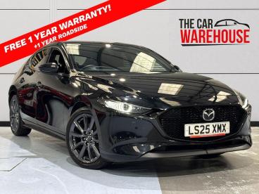SPOTICAR Mazda 3 2.5 E-skyactiv G Mhev [140] Exclusive-line 5dr Used Car - Saloon Petrol Black - Swansea - 1200605720_1