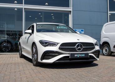 SPOTICAR Mercedes Cla 1.3 Cla180h Mhev Amg Line (executive) Coupe 7g-dct Used Car - Saloon Hybrid White - Aldershot - 1200625222_1