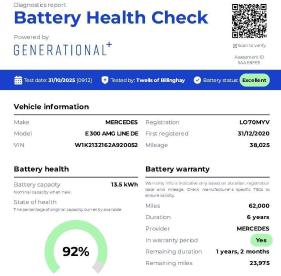 SPOTICAR Mercedes E Class Classe E 2.0 E300de 13.5kwh Amg Line G-tronic+ Euro 6 (s/s) Used Car - Estate Plug-in Hybrid Black - Billinghay - 1200552587_2