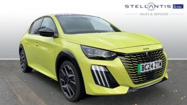SPOTICAR Peugeot 208 E-208 51kwh Gt Auto 5dr (7.4kw Charger) Used Car - Hatchback Electric Yellow - Walton On Thames - 1200556551_1