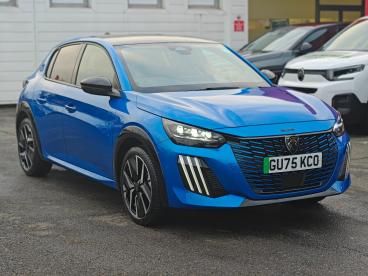 SPOTICAR Peugeot 208 E-208 50kwh Gt Auto 5dr (7.4kw Charger) Used Car - Hatchback Electric Blue - Ashford - 1200570129_1