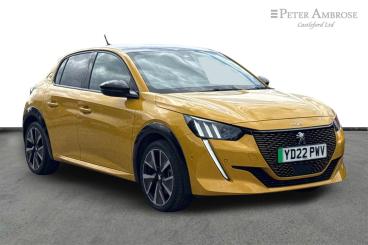 SPOTICAR Peugeot 208 E-208 50kwh Gt Auto 5dr (7kw Charger) Used Car - Hatchback Electric Yellow - Castleford - 1200606383_1