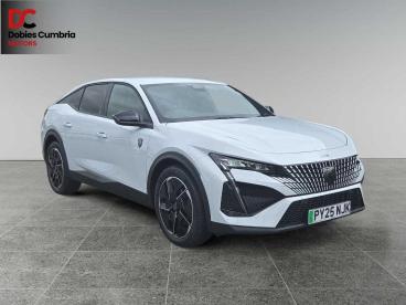 SPOTICAR Peugeot E-408 58kwh Gt Fastback Auto 5dr Used Car - Saloon Electric White - Workington - 1200537301_1