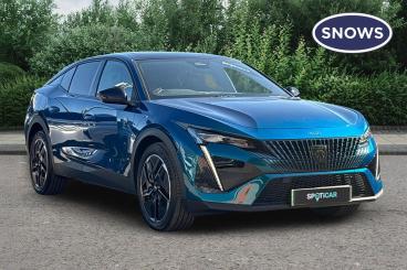 SPOTICAR Peugeot E-408 58kwh Gt Fastback Auto 5dr Used Car - Saloon Electric Blue - Romsey - 1200624796_1