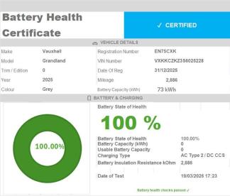 SPOTICAR Vauxhall Grandland 157kw Gs 73kwh 5dr Auto Used Car - Suv Electric Grey - West Thurrock Grays - 1200585470_3