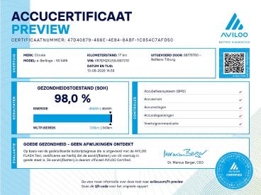 SPOTICAR Citroën E-berlingo Feel 50 Kwh 136pk | Accu 98% | Lage Kilometerstand Tweedehands - Mpv Elektrisch Blauw - Tilburg - 1200299970_5
