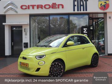 SPOTICAR Fiat 500 E Cabrio 42kwh 118pk Automaat La Prima, Rijklaarprij Tweedehands - Stadsauto Elektrisch Geel - Ommen - 1200273427_1