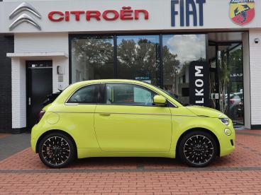 SPOTICAR Fiat 500 E Cabrio 42kwh 118pk Automaat La Prima, Rijklaarprij Tweedehands - Stadsauto Elektrisch Geel - Ommen - 1200273427_3