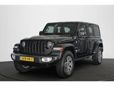 SPOTICAR Jeep Wrangler Unlimited 4xe 380 Sahara / Leder / Navi / Keyless Tweedehands - Suv Hybride Zwart - Amsterdam - 1200288200_1