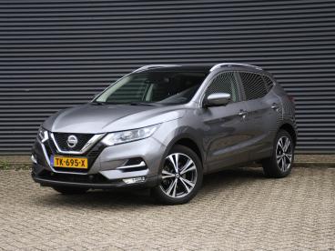 SPOTICAR Nissan Qashqai N-connecta 1.2 116pk Automaat Pano-dak | Cruise | Tweedehands - Suv Benzine Grijs - Heerlen - 1200293854_1