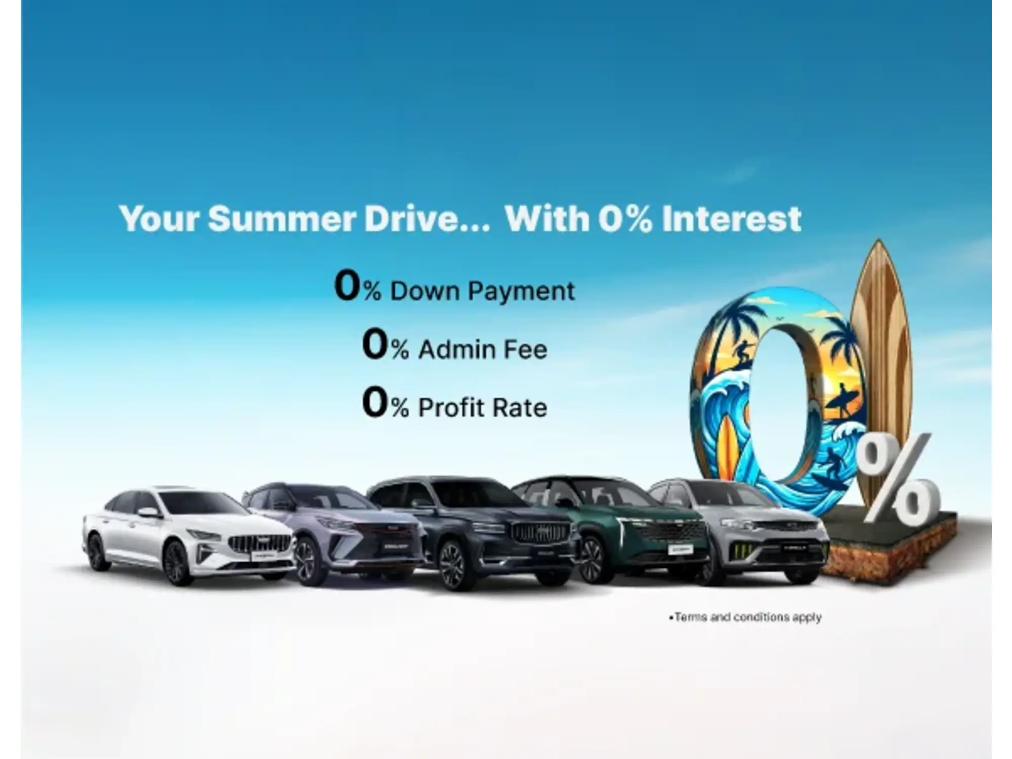 Own a Geely Today with 0% Down Payment and Fees