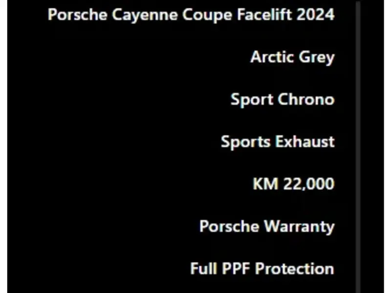 Porsche Cayenne Coupe 2024 Facelift High Spec. 2